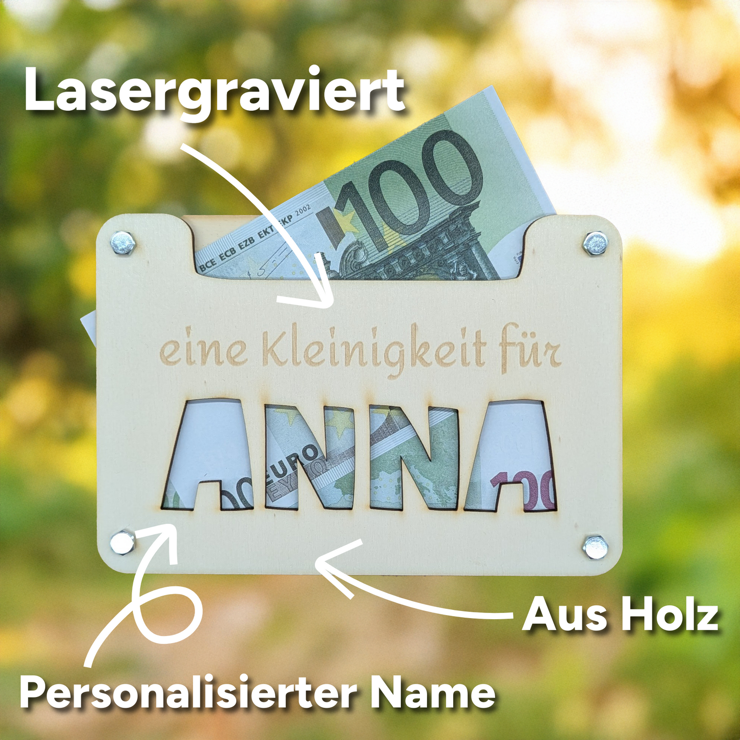 Personalisiertes Geldgeschenk mit Namen