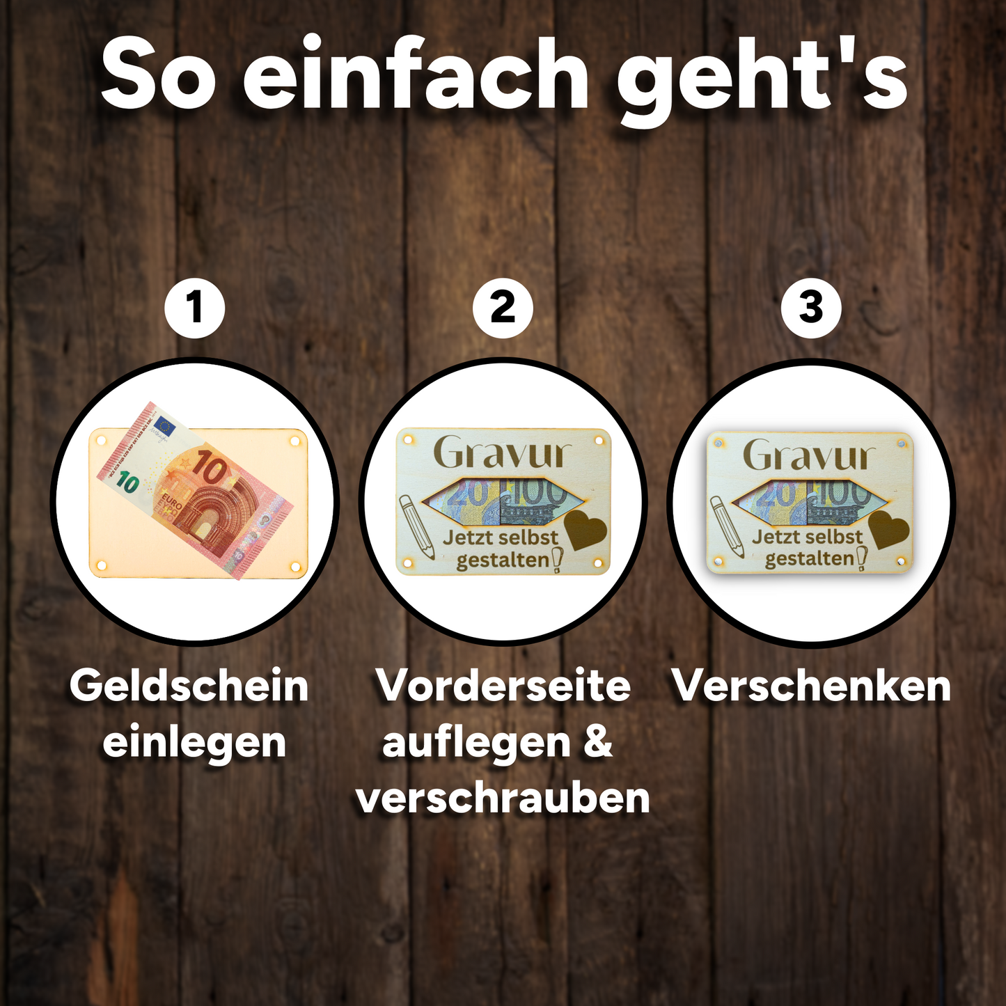 Gestalte dein eigenes Geldgeschenk – aus Holz | Ausschnitt in Rauten Form