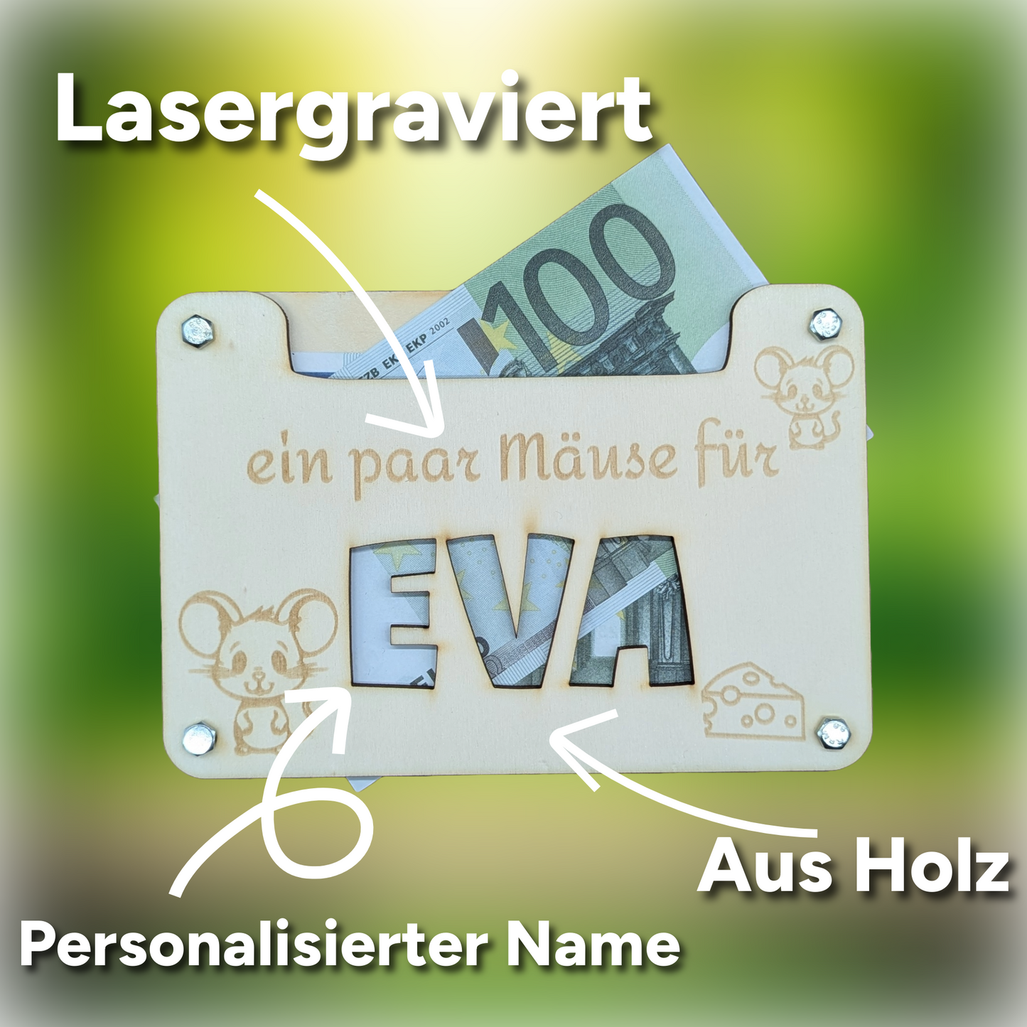 Personalisiertes Geldgeschenk "ein paar Mäuse für___"