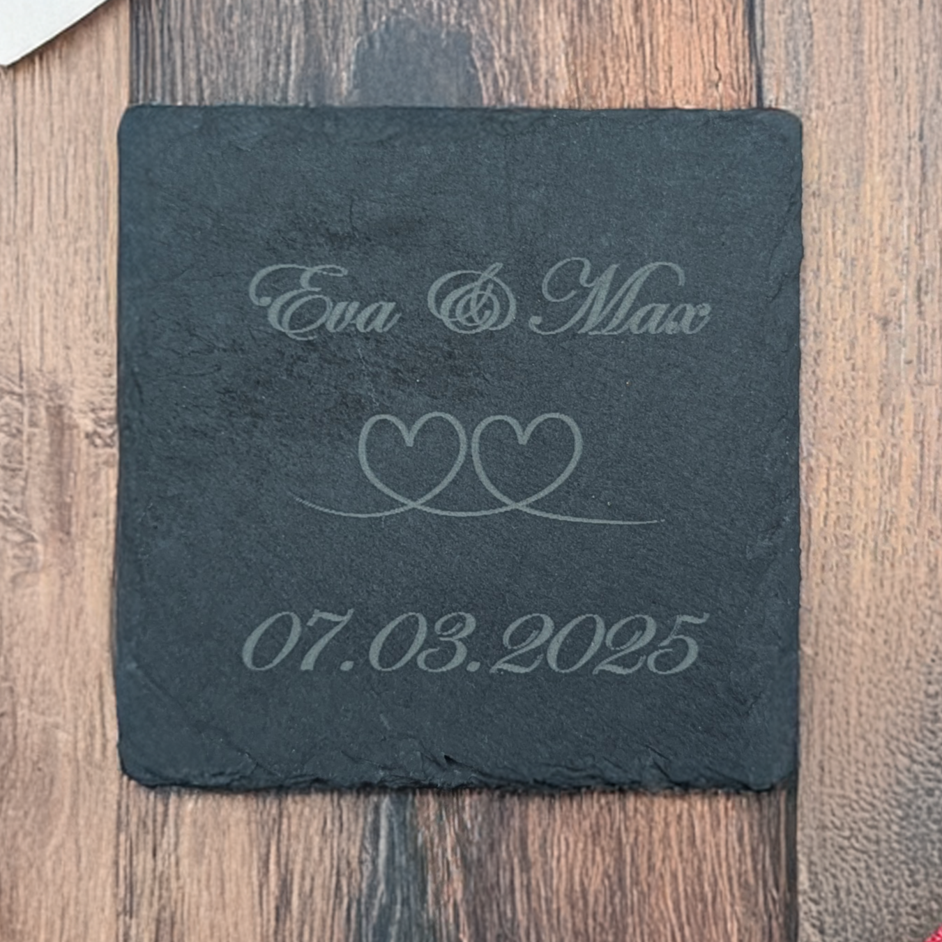 Schiefer-Untersetzer Hochzeit Personalisiert