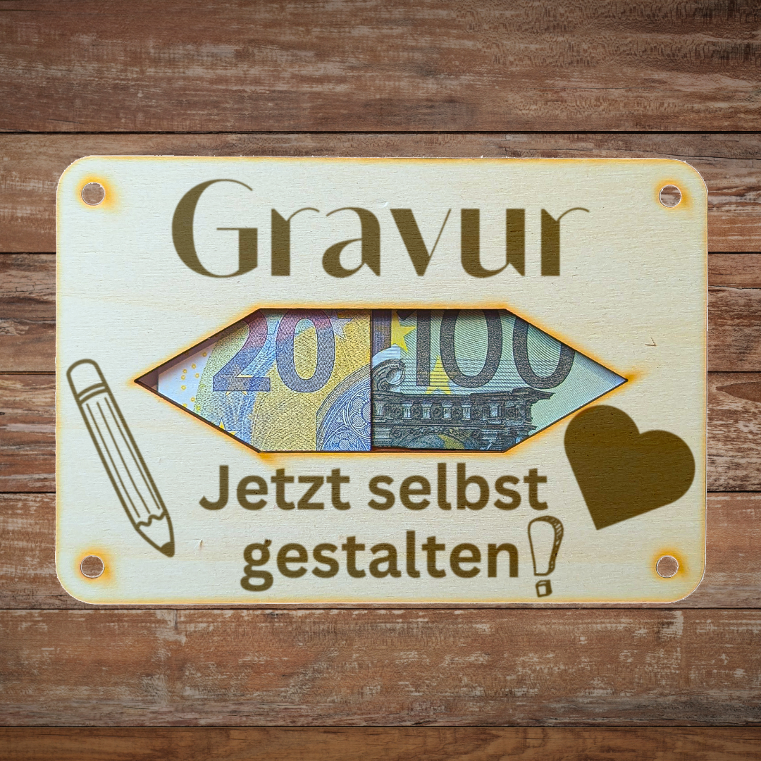 Gestalte dein eigenes Geldgeschenk – aus Holz | Ausschnitt in Rauten Form