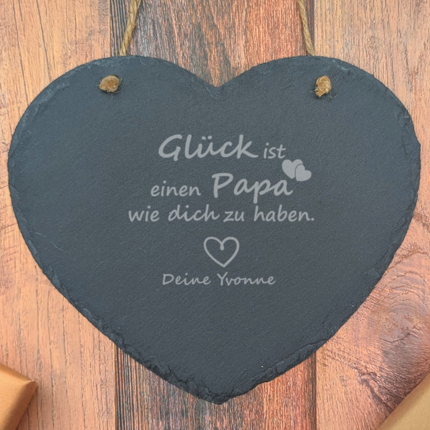 Schiefer-Herz mit Gravur – Geschenk für Papa