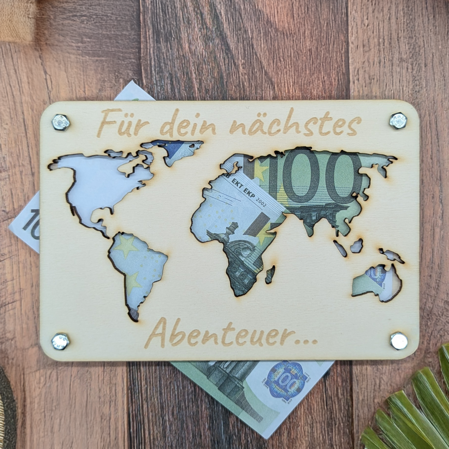 Weltkarte Geldgeschenk-Karte für Abenteuerer