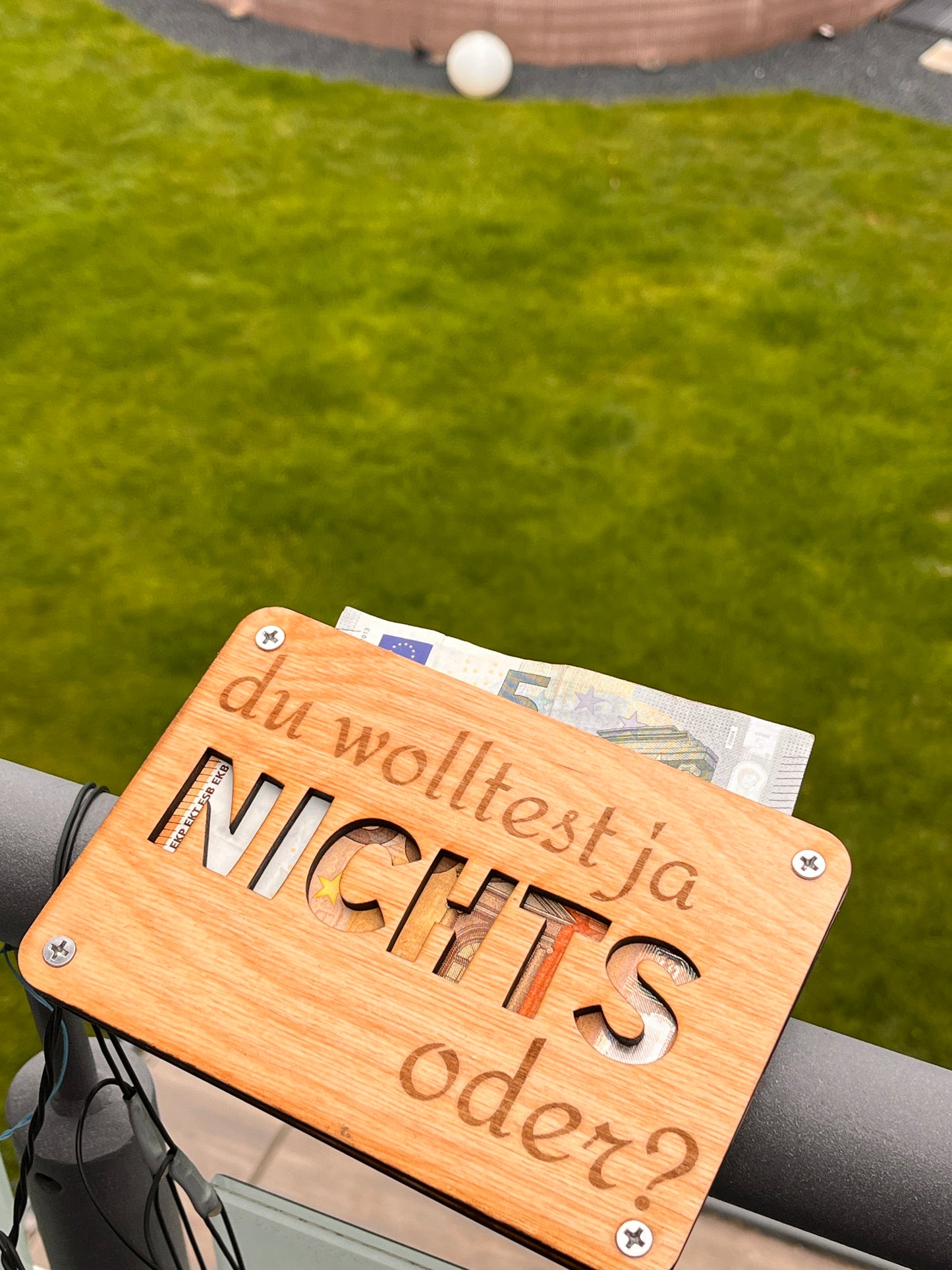 Du wolltest ja NICHTS oder? Lustige Geldgeschenk-Karte aus Holz