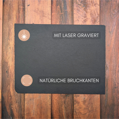 Personalisierte Servierplatte aus Schiefer - Familie