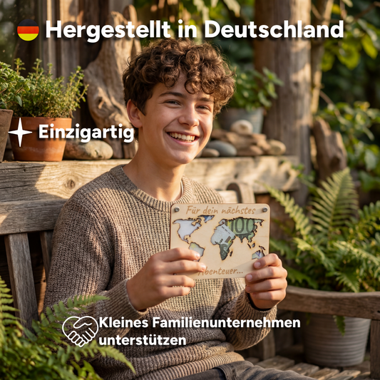 Weltkarte Geldgeschenk-Karte für Abenteuerer