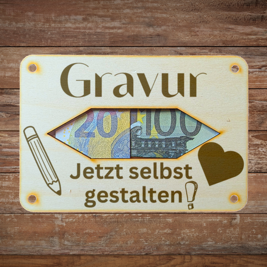 Gestalte dein eigenes Geldgeschenk – aus Holz | Ausschnitt in Rauten Form