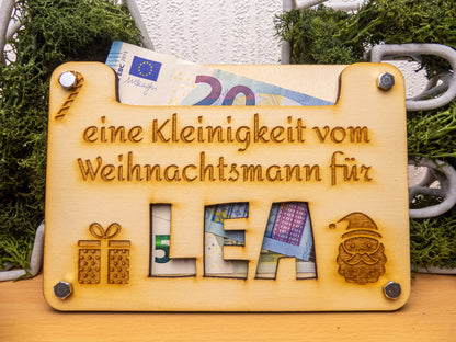 Personalisierte Geldkarte "vom Weihnachtsmann"