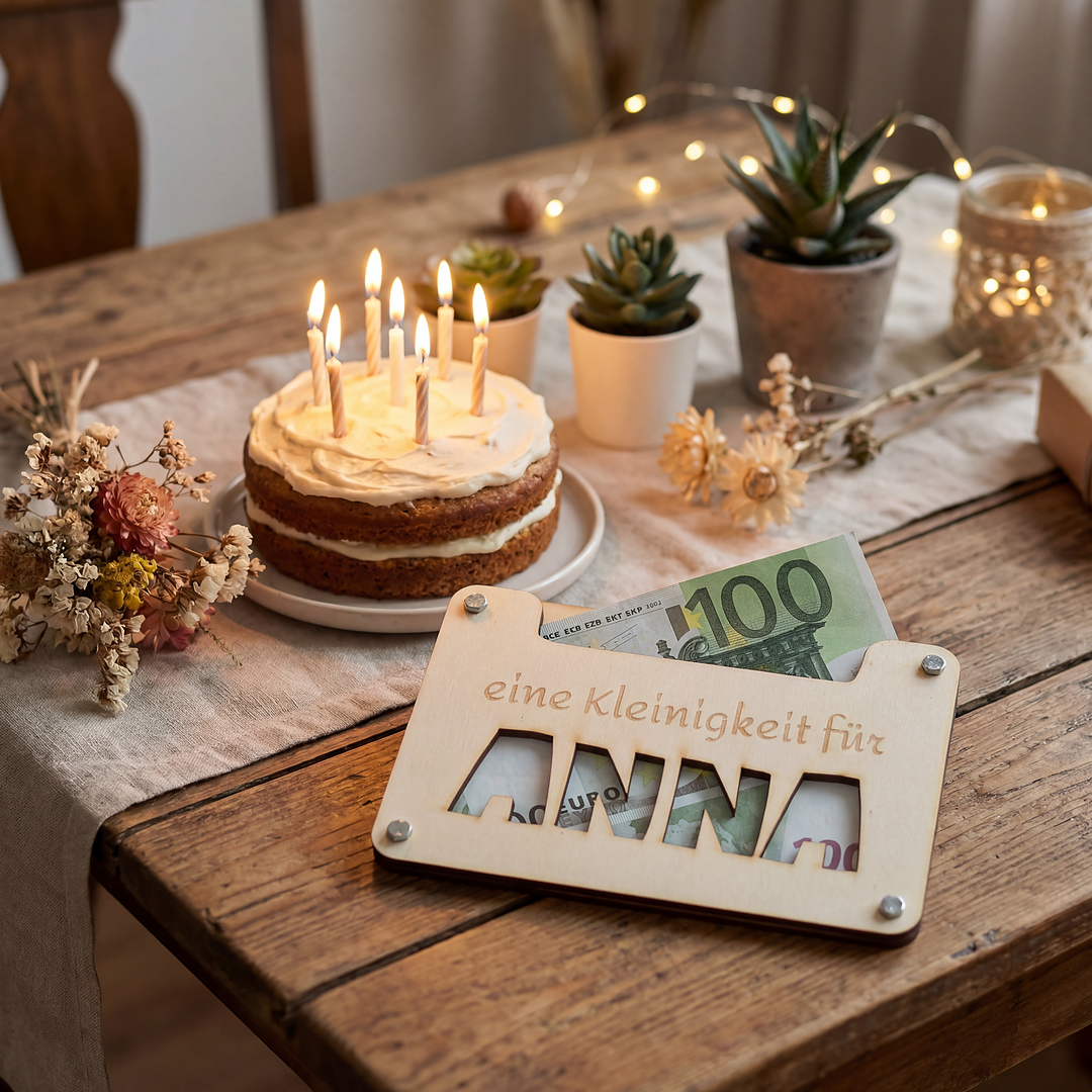 Personalisiertes Geldgeschenk mit Namen